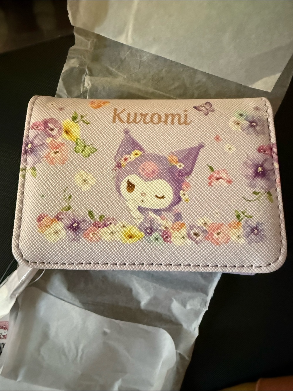 Sanrio Kuromi Floral Lavender Card Wallet